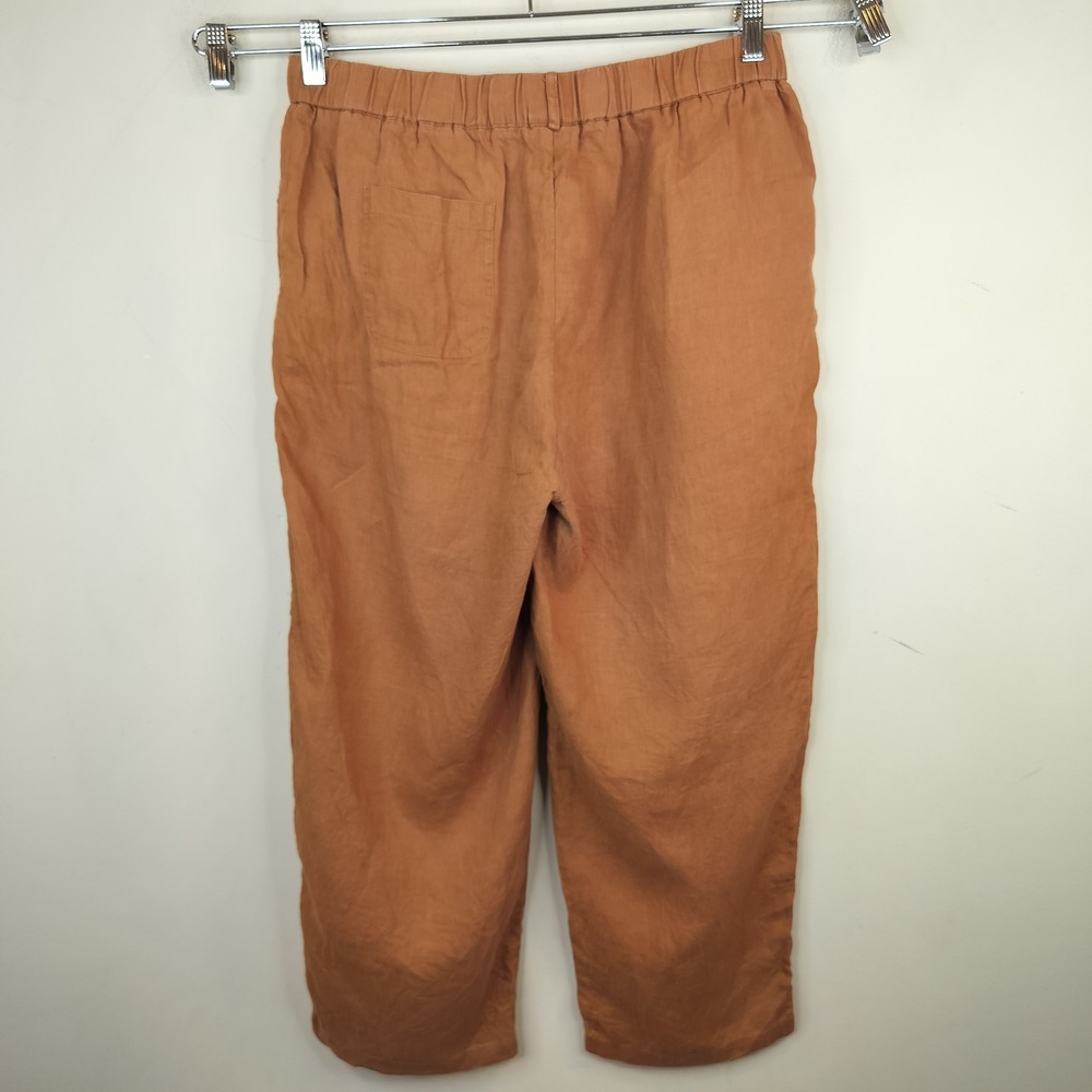 Quince European Linen Cropped Pants Womens Large Pull On High Waist Pockets - Picture 5 of 8